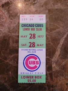 CHICAGO CUBS TICKET USED MAY 28 1977 PITTSBURGH PIRATES  - Picture 1 of 2