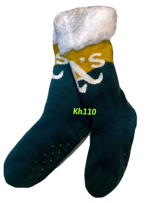 MLB Oakland Athletics Footy Slippers-Non Skid Men's 5-9/Women's 6-10 - Image 1 of 4