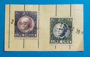 A21-ITALIA-ITALY 1939 MARCHE DA BOLLO SET SU FRAMMENTO USATI - Picture 1 of 1