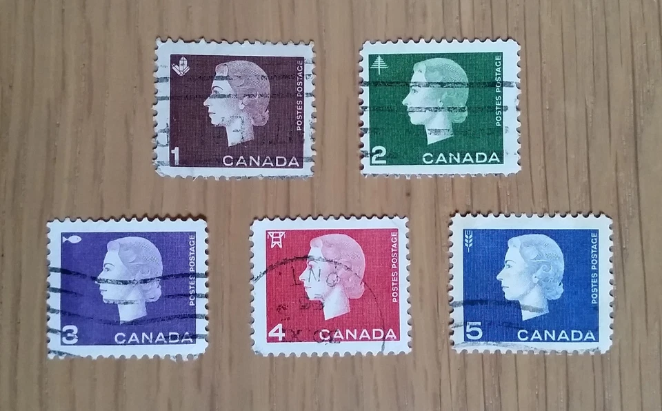Complete Canada used stamp set: 1962 Queen Elizabeth II definitives - Image 1 of 1