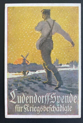 1918 Pasando Alemania Foto Postal Cubierta Ludendorff Donación Foto 1 de 2