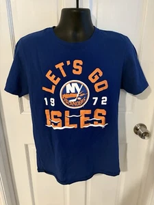 New York Islanders Let’s Go Isles Men’s Medium Blue T Shirt Fanatics NHL - Picture 1 of 5