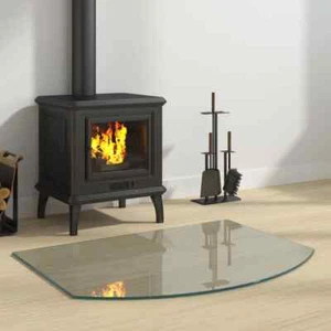 Fireplace Glass Plate 80x60cm Fire Wood Stove Floor Hearth Flooring Protection - Picture 1 of 10