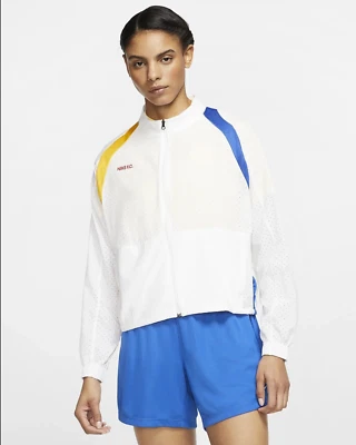 Nike F.C. Chaqueta holgada de fútbol con cremallera completa blanca CK2700 100  Foto 1 de 4