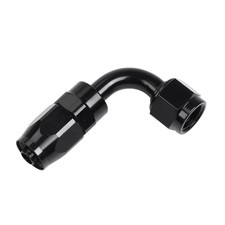 -6AN AN6 6-AN 90° Degree Swivel Oil/Fuel/Air/Gas Line Hose End Fitting Black