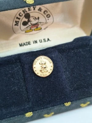 Vintage NOS Colibri DISNEY Mickey & Co Gold Plated MICKEY MOUSE Tie Tac 11.5mm - Image 1 of 4