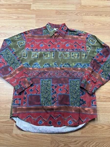 The Territory Ahead Shirt Aztec Men Medium Cotton Southwest Button Front Outdoor - Picture 1 of 6