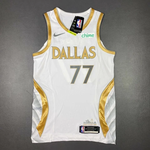 100% Authentic Luka Doncic Mavericks City Jersey Size 44 M Mens Chime Patch Cover