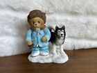 Rare Cherished Teddies Clancy And Dog Canadian Exclusive 2005 Bear Figurine