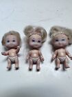 Lot 3 Vintage 1990 Tyco 2.25” Quints baby dolls blond #1,2,3
