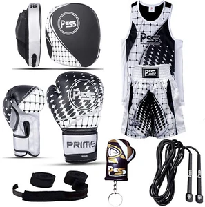 Juego de entrenamiento de boxeo de 6 piezas para niños uniforme top guantes cortos de boxeo almohadilla de enfoque 1022 - Imagen 1 de 14