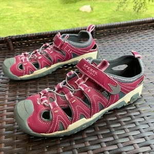 4M Sperry Topsider Wet Tech Fish Sandals Girls Size Pink/Purple Big Kids Beach - Picture 1 of 9