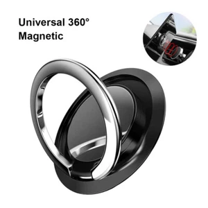 Finger Ring Holder Stand 360° Rotating For Cell Phone Car Magnetic Mount Black - Picture 1 of 9