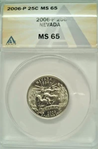 2006-P NEVADA STATE QUARTER ANACS MS-65 - Picture 1 of 9