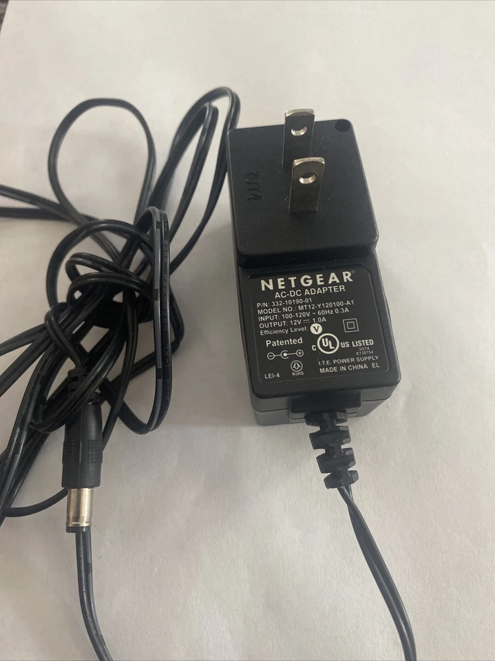Genuine Netgear AC/DC Adapter Power Supply 332-10190-01 MT12-Y120100-A1 12V 1A  - Image 1 of 2