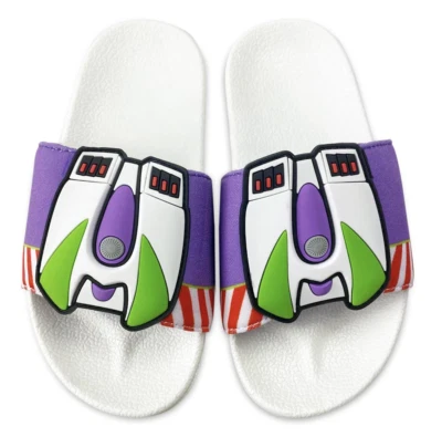 Novo com etiquetas Disney Store Boy Buzz Lightyear Slides Sandálias Sapatos Toy Story 9/10,11/12 - Imagem 1 de 4