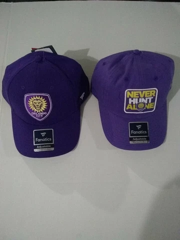 2 Orlando City MLS Fanatics Adjustable Ball Caps Hats Nwt Cover