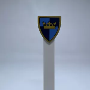 LEGO Castle Shield #3846pb024 Triangular With Crown Dark Blue Quarters Pattern - Picture 1 of 4