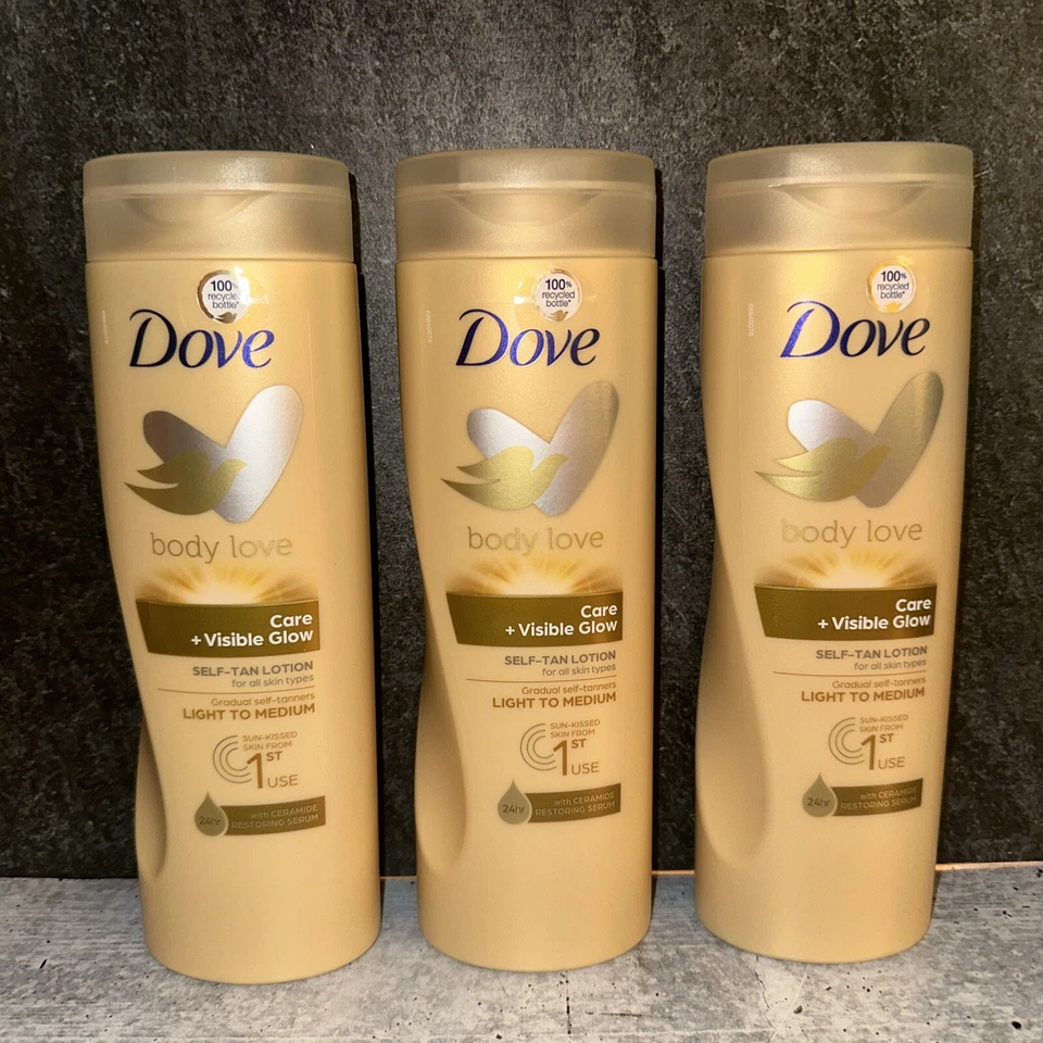 3 Lot Dove Nourishing Lotion Body Care Visible Glow Light ( Fair )  - Medium - image 1 of 1