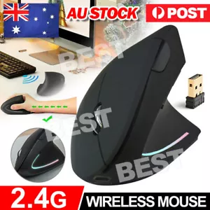2.4G Wireless Ergonomic Optical Vertical Mouse 1600 DPI 5 Buttons USB Receiver - Picture 1 of 9