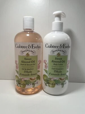 Crabtree & Evelyn Sweet Almond Oil Shower & Body Lotion Lot 16.9 fl oz Each - Image 1 of 2