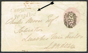 Devon PH 1844 Exeter a Londra via Cowley Bridge Penny Post Nero DN308 Annulla - Foto 1 di 2