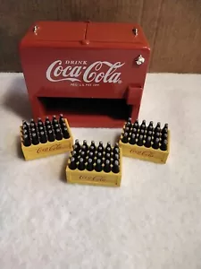 Vintage 1996 Mini Coca Cola Cooler Stamp/ Pad/ Sharpener Mini Bottles - Picture 1 of 21