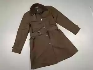 Women's LAUREN Ralph Lauren Corduroy Collar Belted Coat/Jacket Brown size M VGC - Picture 1 of 16