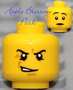 NUOVO LEGO Maschio Agente di Polizia TESTA MINIFIG - Castle Kingdoms Cavaliere Arrabbiato Ragazzo Sorrido - Foto 1 di 1