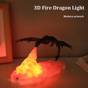  -Breathing Dragon LED Night Light Rechargeable Table Decor Lamp Xmas Gift