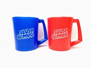 2 Vintage Original Slush Mugs - NO GLACIERCORES - Blue Red Cups Glacierware - Bild 1 von 10