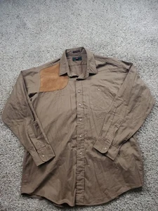 Vintage Abercrombie & Fitch Shirt Mens XL Brown Shooting Shoulder Patch 90s - Picture 1 of 10