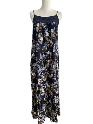 Motherhood Maternity Boho Maxi Dress Size Medium Floral Crochet Spaghetti Strap - Image 1 of 4