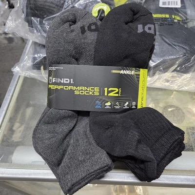 Lote de 5 calcetines tobilleros AND1 negros/grises para hombre (60 pares en total - talla 10-13  Foto 1 de 4