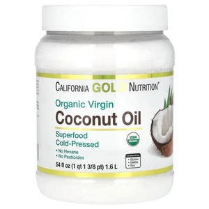 Organic Virgin Coconut Oil, Certified USDA Organic, Cold-Pressed, Non-GMO, - Picture 1 of 4