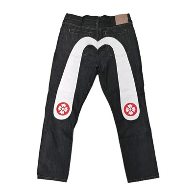 Lote 2000 jeans selvedge masculinos Evisu Daicock tamanho 36 x 34 novo sem etiquetas - Imagem 1 de 4