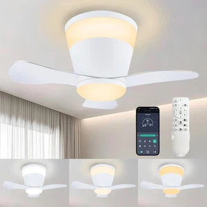 21'' Ceiling Fans with Lights, Remote/App Control, 3000K-6500K+ RGB Colors So... - Picture 1 of 9