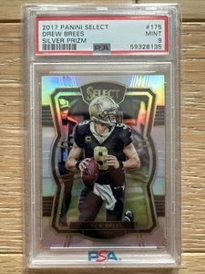 2017 Panini Select - Premier Level Drew Brees #175 Silver Prizm PSA 9 - Picture 1 of 2