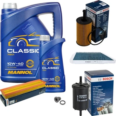 BOSCH Inspektionspaket 6L MANNOL Classic 10W-40 für Peugeot 206 CC 1.6 16V - Bild 1 von 4