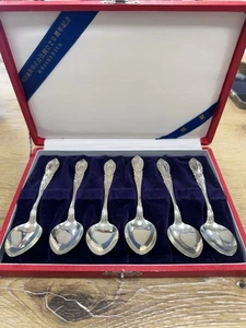 Meisei Trading Co. .950 Silber Teelöffel Set 6 Löffel Set Japan 1969 Jubiläum - Bild 1 von 9