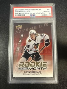 2023-24 UD Game Dated Moments Connor Bedard Rookie of Month March /599 PSA 10 JL - Picture 1 of 2