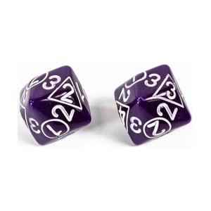 Dice Lab Dice d2/3/4 Purple w/White (2) New - Picture 1 of 1