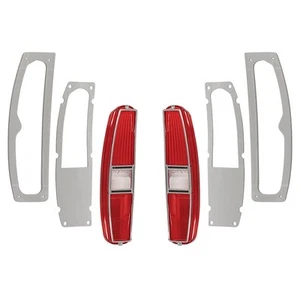 1970 1971 Ranchero Torino Wagon Taillight Lens Bezel & Gaskets Pair Left & Right - Picture 1 of 7