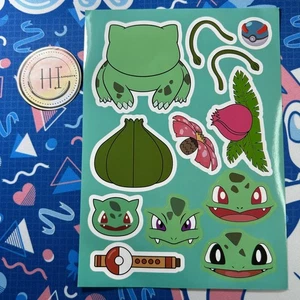 Pokemon Wasserdichter Vinyl Stickerbogen | Dress Up Pokémon 8,5" x 6" aaa - Bild 1 von 1
