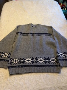 Men’s Size Large Gray/blue 100% New Wool Sweater By Structure - Picture 1 of 6
