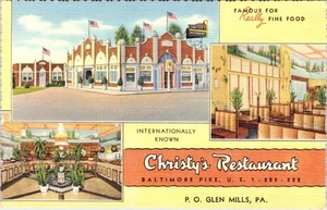 Postal Roadside de Glen Mills, Pennsylvania CHRISTY'S RESTAURANT ca1940 - Imagen 1 de 2