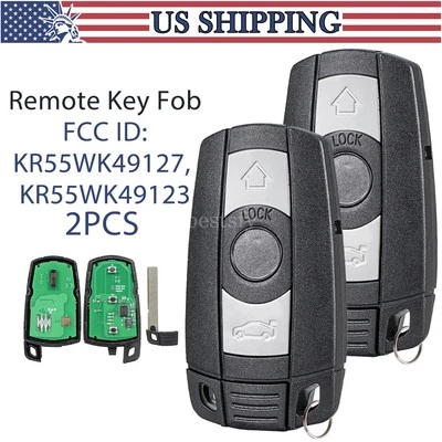 2 para BMW 525 528 530 535 545 550 2006 2007 2008 mando a distancia coche llavero KR55WK49127 Foto 1 de 4