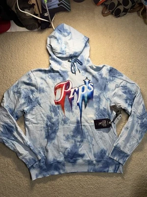 PRPS толстовка с капюшоном толстовка галстук краситель спрей краска логотип синий белый мужской 2XL новый с Ярлыками - Изображение 1 из 4