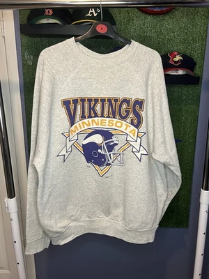 Vtg Logo 7 Minnesota Vikings Crewneck Sweatshirt NFL USA Made 90s Men’s 3XL - Image 1 of 4