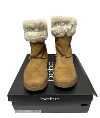 Bebe Lanaya Botas de Piel Sintética Mujer’s Bronceado Invierno Talla 9M Moda Bling Foto 1 de 4